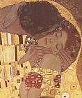 Gustav Klimt Famous Paintings - The Kiss (detail)